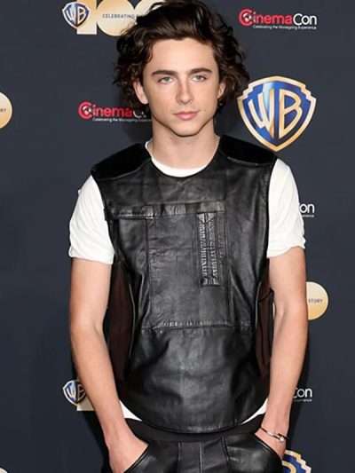 Dune Part Two Paul Atreides Black Leather Vest
