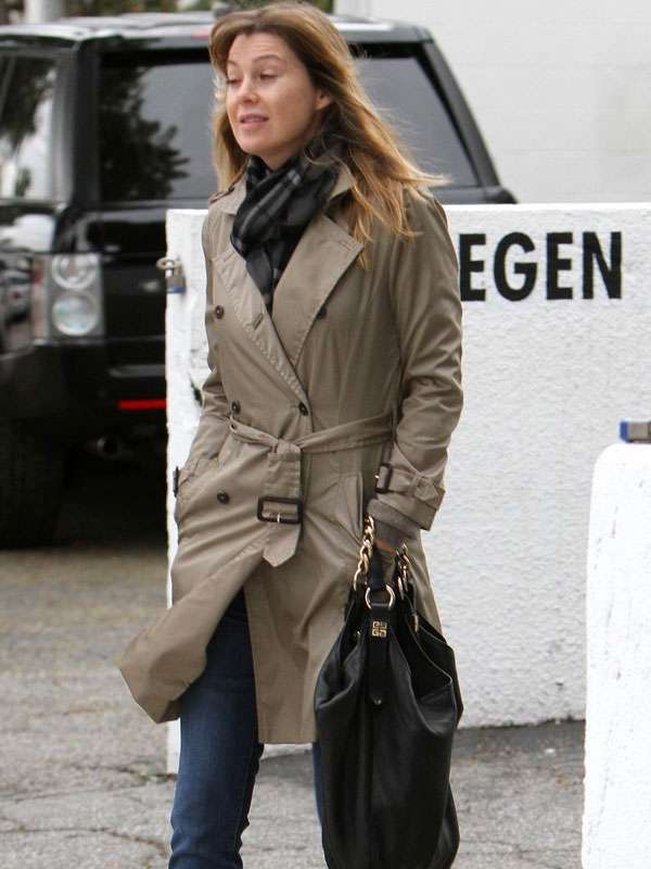 Ellen Pompeo Rejen Projects Grey Coat