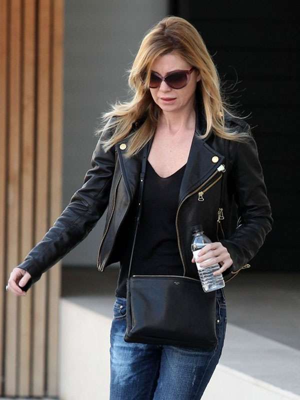 Ellen Pompeo Studio City Black Biker Leather Jacket