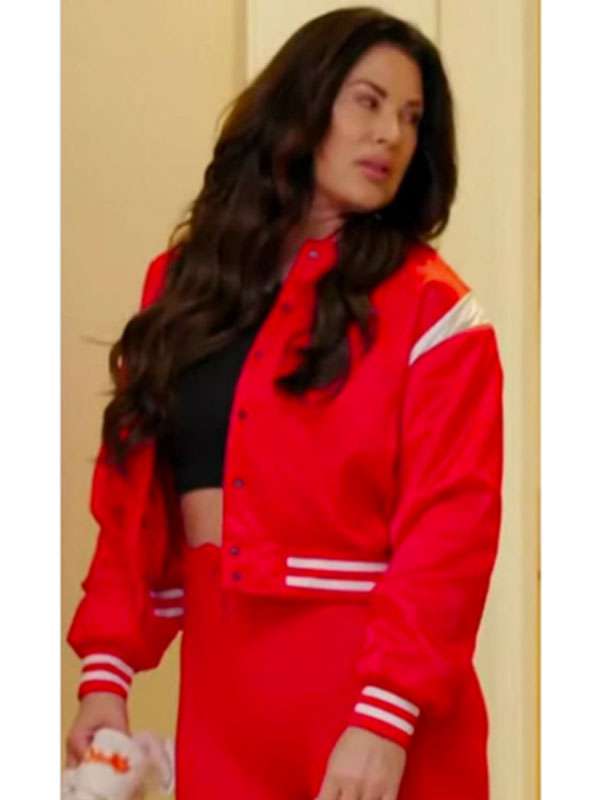 Emily Simpson The Real Housewives of Orange County S19 Red Satin Jacket