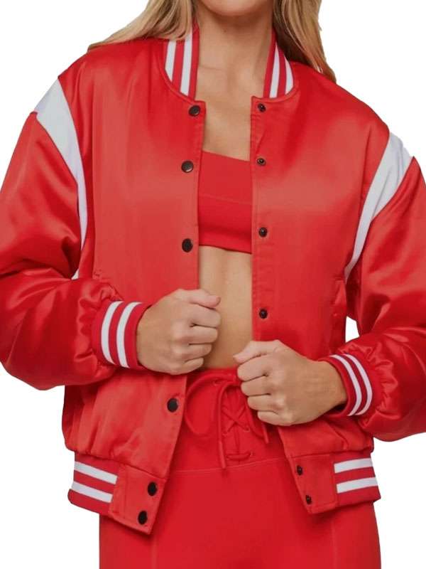 Emily Simpson The Real Housewives of Orange County S19 Red Satin Jacket