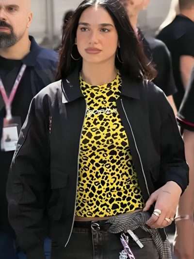 Dua Lipa F1 Grand Prix Monaco Black Bomber Jacket
