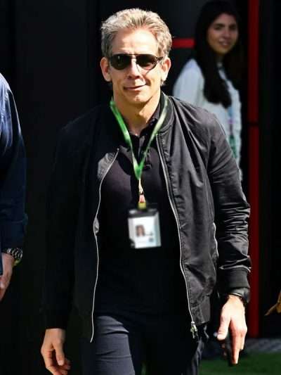 Shop Ben Stiller F1 Grand Prix Black Bomber Jacket