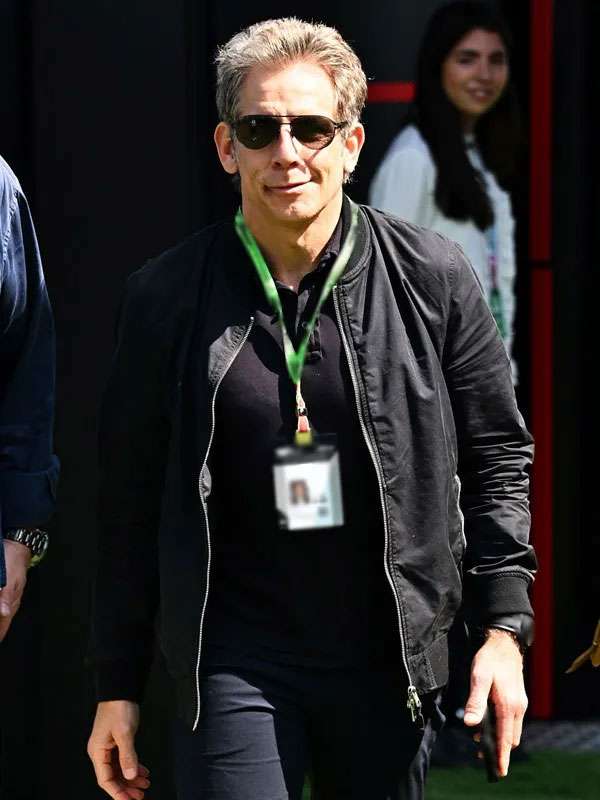 Shop Ben Stiller F1 Grand Prix Black Bomber Jacket