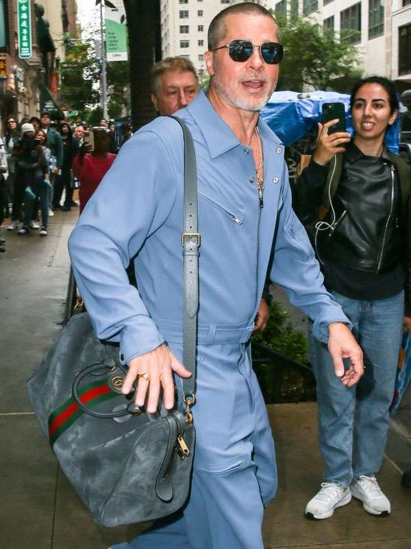 NYC F1 Movie Premiere Brad Pitt Blue Jumpsuit