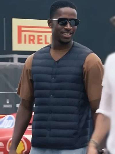 F1: The Movie 2025 Joshua Pearce Blue Vest