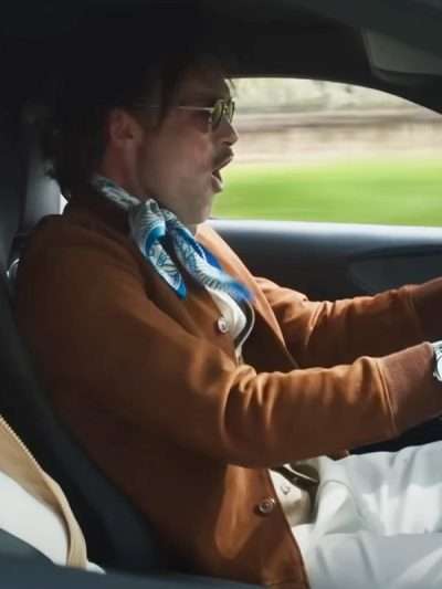 Movie Faster 2025 Alban Lenoir Brown Jacket