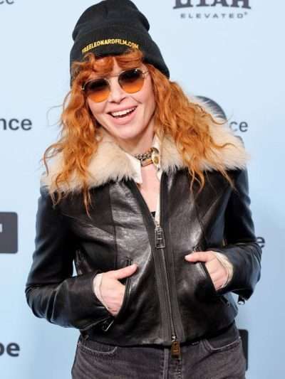 Movie Premiere 2025 Natasha Lyonne Black Shearling Jacket