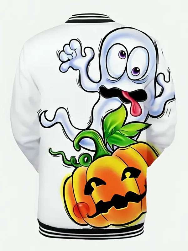 Funny Halloween Pumpkin Varsity Jacket