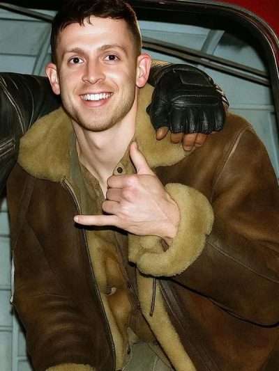 Movie Afterburn 2025 George Somner Brown Shearling Jacket