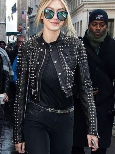 Gigi Hadid Black Studded Jacket