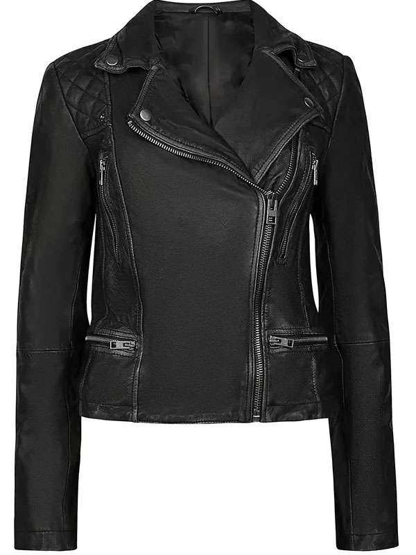 Ginny and Georgia 2025 Brianne Howey Black Biker Leather Jacket