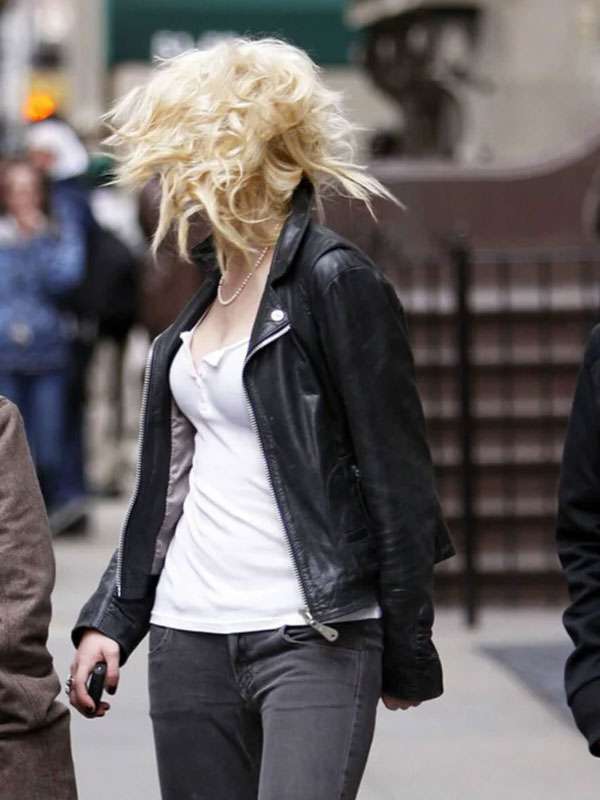 Gossip Girl Jenny Humphrey Black Leather Jacket