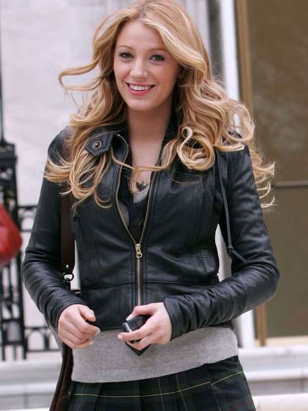 Blake Lively Gossip Girl Black Leather Jacket