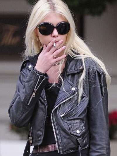Taylor Momsen Gossip Girl Biker Leather Jacket