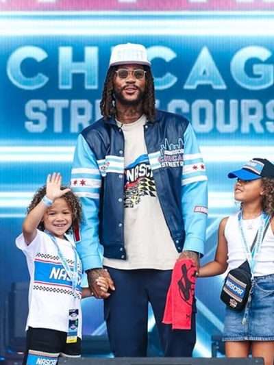 Grant Park 165 Chicago Street Race Derrick Rose Blue Leather Jacket