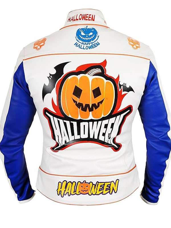 Halloween Pumpkin Patches Leather Jacket
