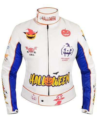 Halloween Pumpkin Leather Jacket