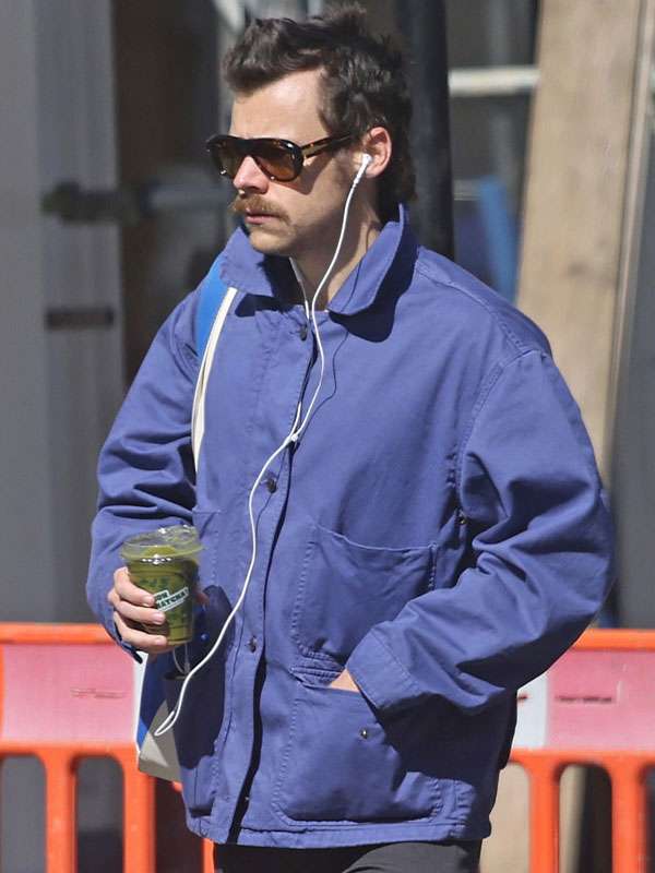 Harry Styles London 2025 Blue Cotton Jacket