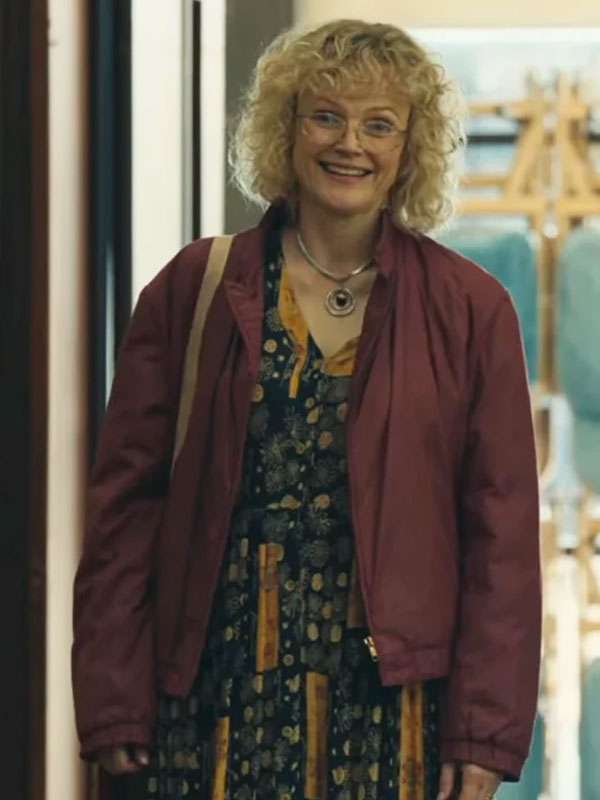 Inspired By: Maxine Peake External Material: Parachute Fabric Inner Lining: Viscose Front: Zipper Closure Collar: Erect Collar Color: Maroon Pockets: Two at Front and One Inside Sleeves: Full-length Sleeves