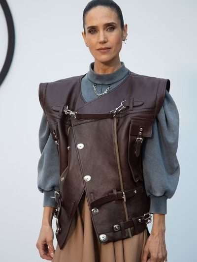 Jennifer Connelly Brown Leather Vest