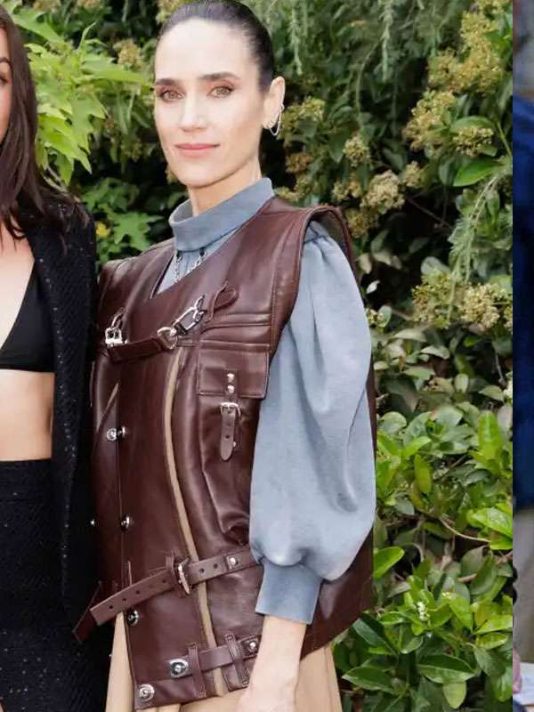 Jennifer Connelly Brown Leather Vest