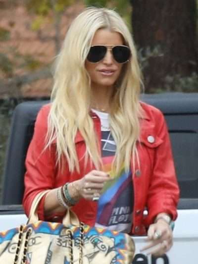 Jessica Simpson Los Angeles Red Leather Jacket