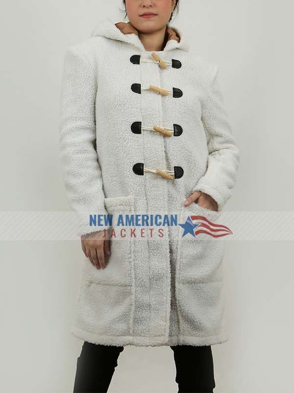 A Cozy Christmas Inn Erika McNicoll Shearling Hooded Coat