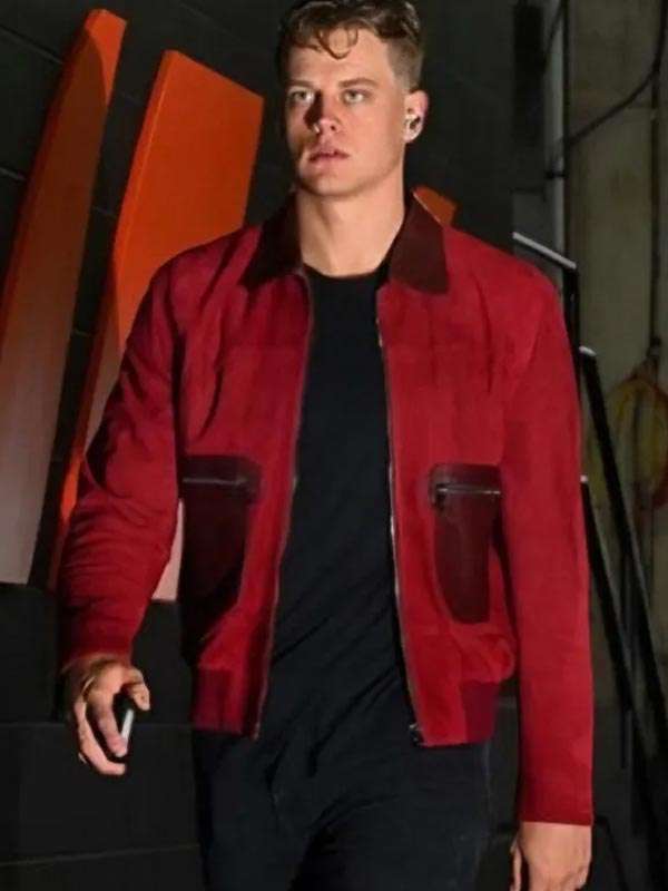 Joe Burrow Maroon Suede Leather Jacket