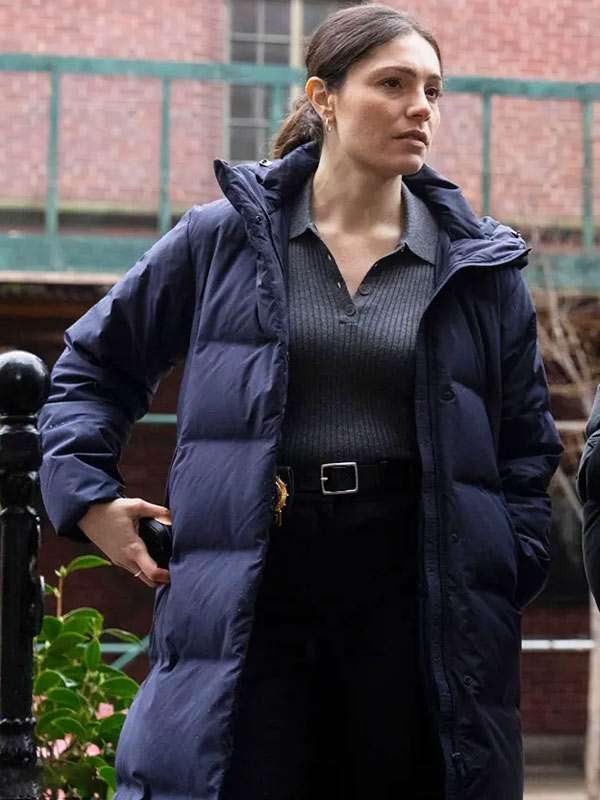 Kate Silva Law & Order Special Victims Unit Blue Puffer Hooded Coat