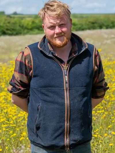 Clarkson’s Farm 2025 Kaleb Cooper Blue Wool Vest