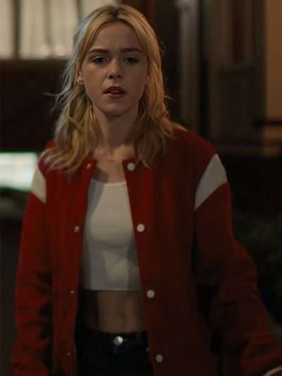 Jamie Sweethearts Movie 2024 Red Bomber Jacket