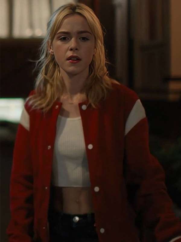 Jamie Sweethearts Movie 2024 Red Bomber Jacket