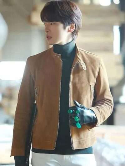Crash Landing on You S01 Goo Seung-joon Brown Suede Leather Jacket