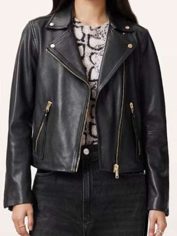 Leanne 2025 Kristen Johnston Black Leather Jacket