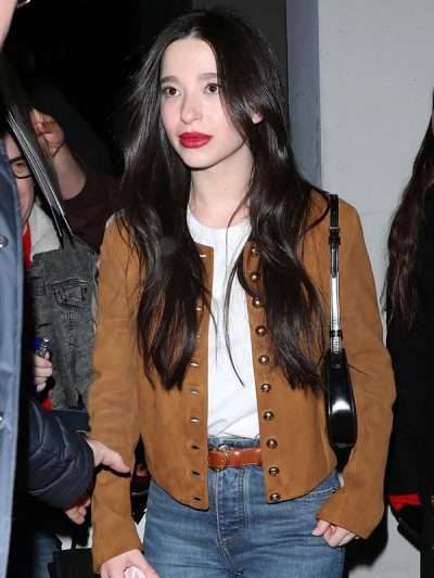 Street Style 2025 Mikey Madison Brown Leather Jacket