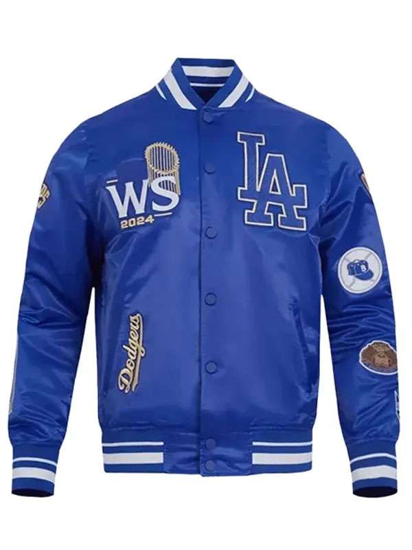 LA Dodgers World Series Champions Blue Varsity Bomber Jacket