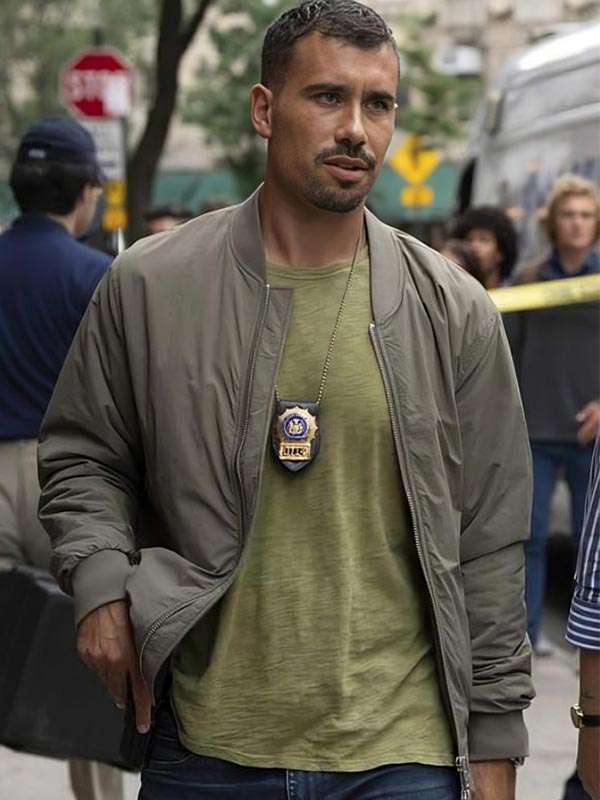 Law and Order SVU S24 Octavio Pisano Grey Bomber Jacket