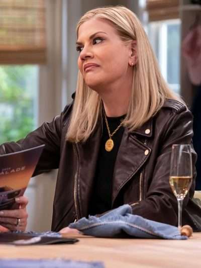 Leanne S01 Carol Black Biker Leather Jacket