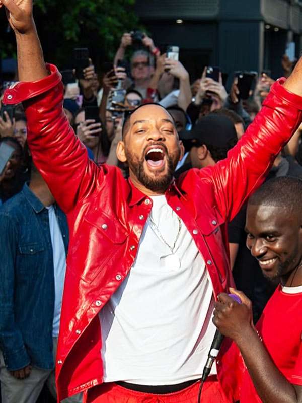 2025 Will Smith Red Leather Jacket