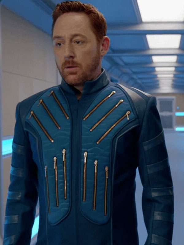 Buy Lt. Gordon Malloy The Orville Blue Leather Jacket