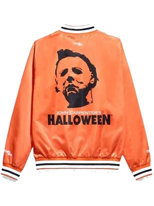 Michael Myers Halloween Orange Satin Bomber Jacket