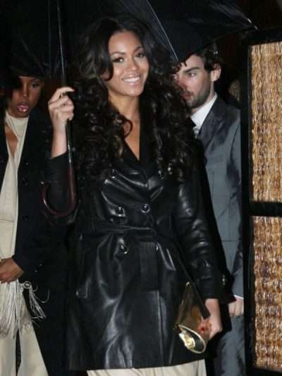 Beyonce Black Leather Coat