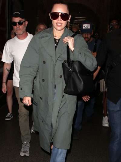 Miley Cyrus 2025 Green Trench Coat