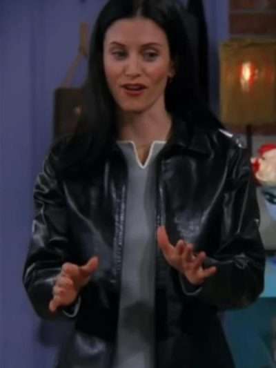 TV Series Friends Courteney Cox Black Leather Jacket