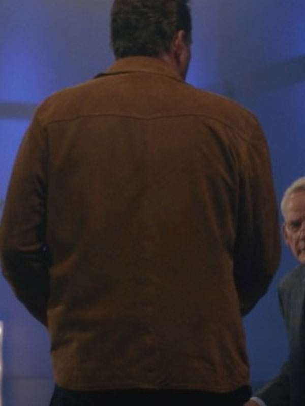 Nonnas 2025 Vince Vaughn Brown Suede Leather Jacket