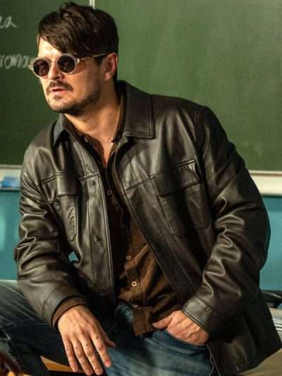 Pieprzyć Mickiewicza 2024 Dawid Ogrodnik Black Leather Jacket