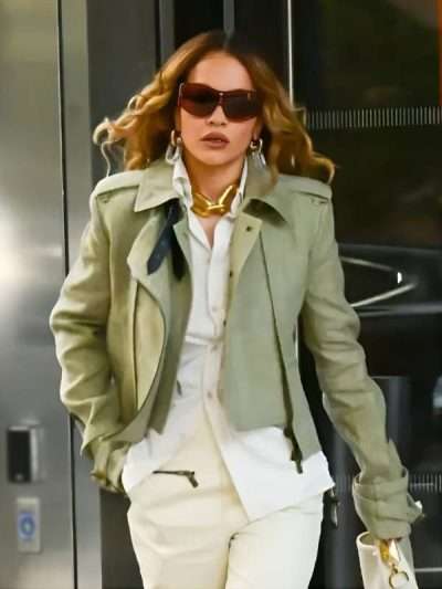 Rita Ora NYC 2025 Green Jacket