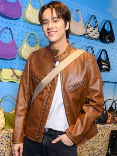 Nanon Coach Play Brown Moto Leather Jacket