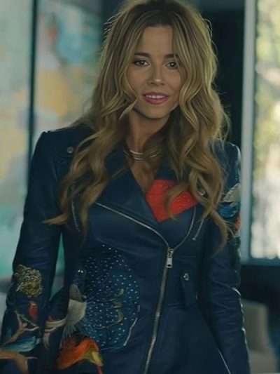 Margo Starling No Good Deed Blue Leather Jacket